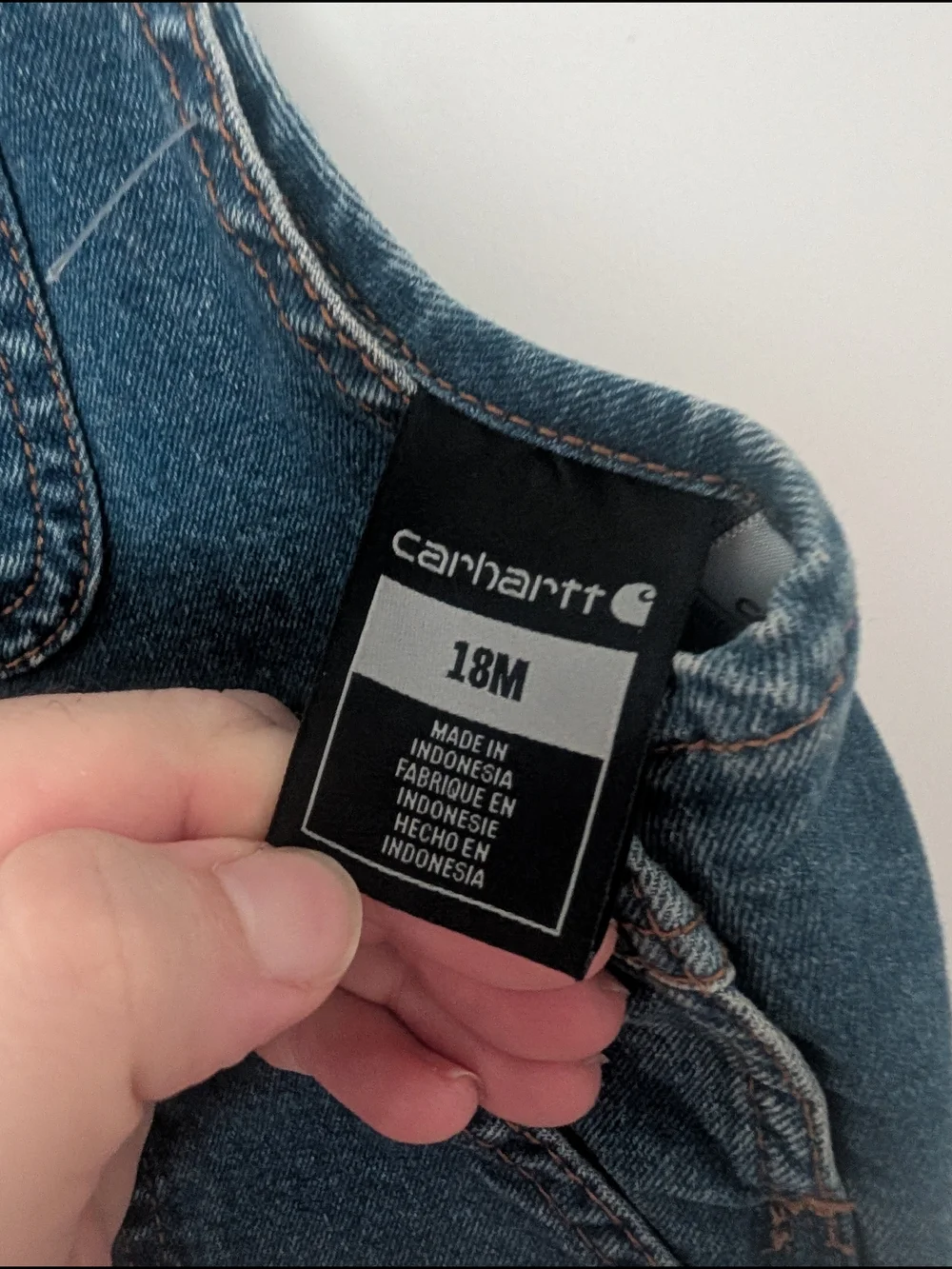 Carhartt Kids Dark Blue Denim Overalls - Picture 3 of 5